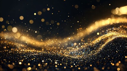Obraz premium Golden Glitter Wave Abstract Background