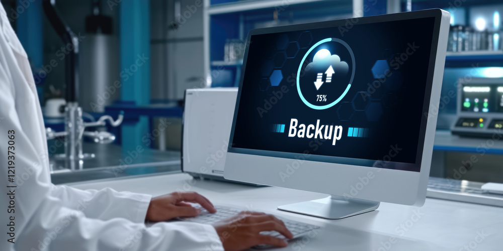 Poster backup storage data internet technology business concept. database storage cloud technology file dat