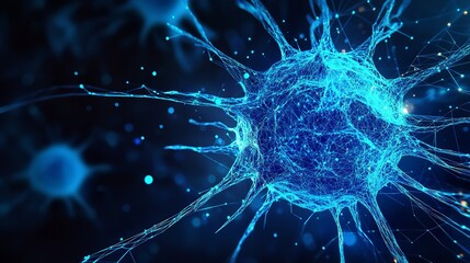 Abstract Low Poly Biological Connected Cell – Connection Network