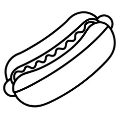 Minimalist Hot Dog Line Art Vector Design