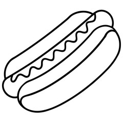 Minimalist Hot Dog Line Art Vector Design