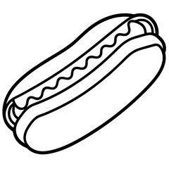 Minimalist Hot Dog Line Art Vector Design