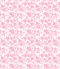 Soft Pink Seamless Floral Background Pattern for Girls Design
