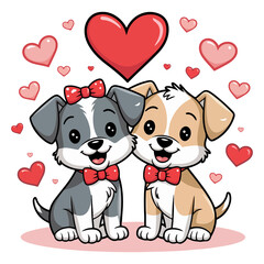 Valentine Dog Clipart