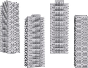 Fototapeta premium vector illustration of modern apartment hotel building construction design 