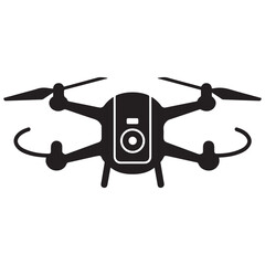 Drone silhouette vector, drone camera icon silhouette vector illustration