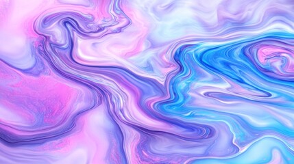 Obraz premium Abstract Swirls of Purple, Pink and Blue Fluid Acrylic Paint