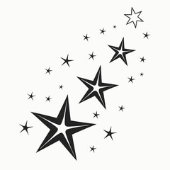 black and white stars isolated