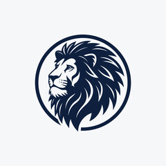 Black and white Lion silhouette logo
