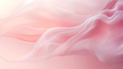 Fototapeta premium Delicate Pink Fabric Draped in Soft Waves