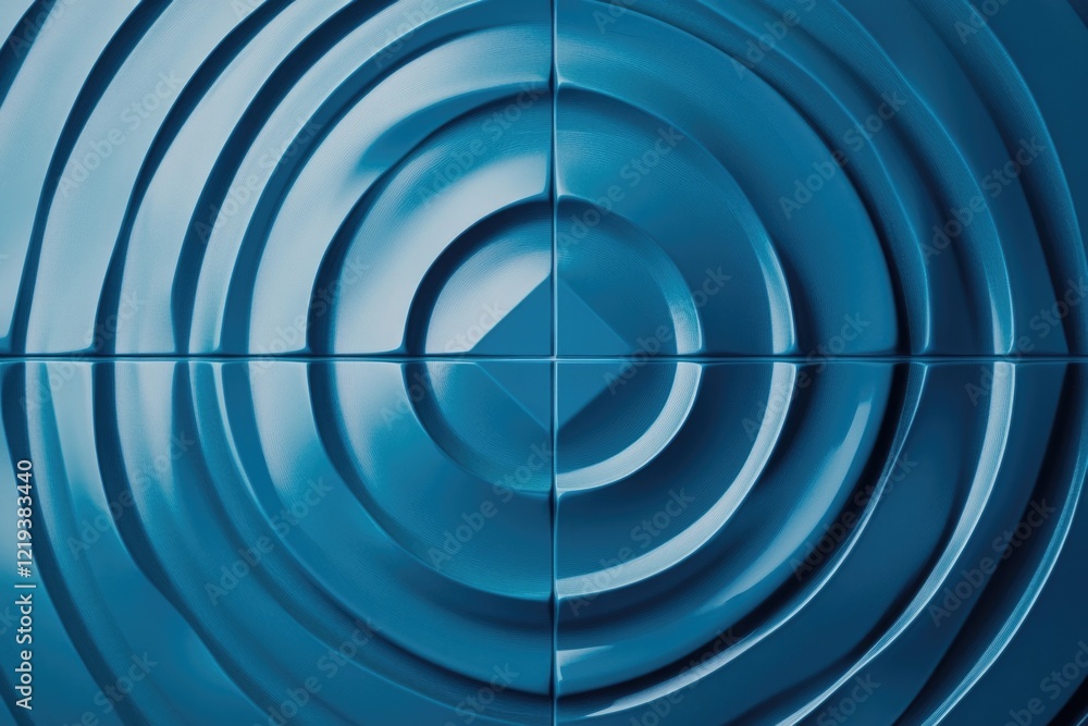 Poster a close-up shot of a blue wall with circular patterns and texture