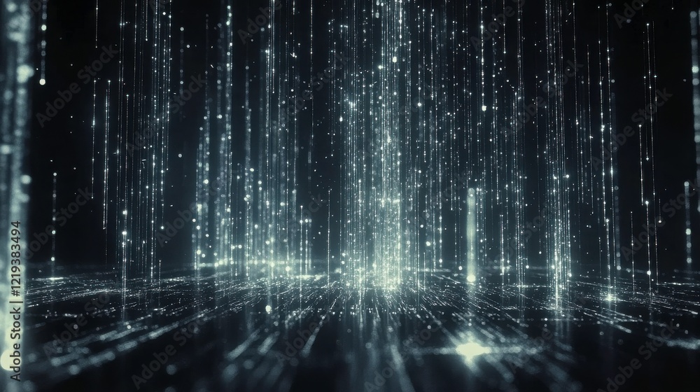 Poster abstract data visualization with light streams