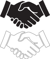 Handshake Thin Line Vector Icon. handshake silhouette icon. For Mobile and Web.