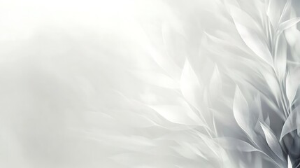 Fototapeta premium Delicate White Plant Leaves Abstract Background