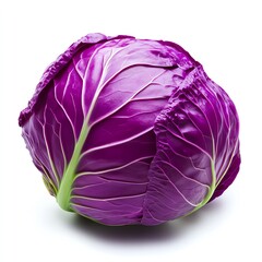 Obraz premium Fresh purple cabbage on a bright background, highlighting its vibrant color and unique texture.