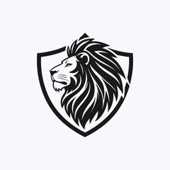 Black and white Lion silhouette logo