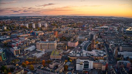 Aerial View of Dundee, Scotland, United Kingdom in Autumn