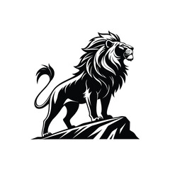Black and white Lion silhouette logo
