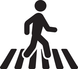 pedestrian crossing sign on white background. road crossing symbol. zebra cross icon. vector illustration.
