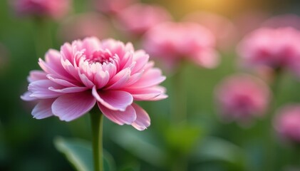 Obraz premium Cluster of pink and white ranunculus, shallow depth of field , floral, garden