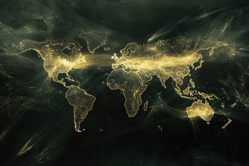 Image of a world map with the wide spread of the internet out there . world map,global communications