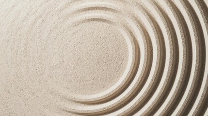 An intriguing abstract sand design featuring repeating concentric circles that inspire thoughts of harmony and balance.