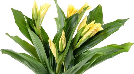 Obraz premium Bouquet of freesia flowers isolated on white background.