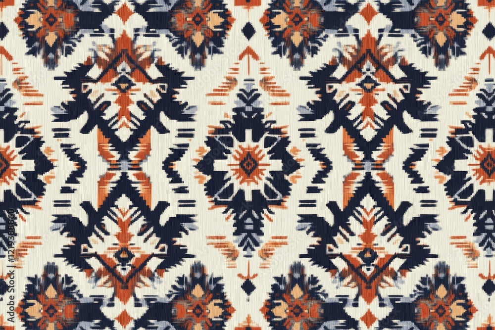 Poster a geometric pattern featuring shades of blue and orange on a white background, suitable for use in d