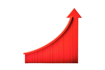 Red Arrow Graph Design for Economic Growth Visualization
