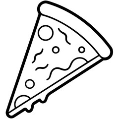 Minimalist Pizza Slice Line Art Vector