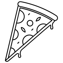 Minimalist Pizza Slice Line Art Vector