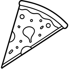 Minimalist Pizza Slice Line Art Vector