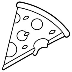 Minimalist Pizza Slice Line Art Vector