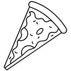 Minimalist Pizza Slice Line Art Vector