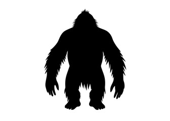 orangutan black silhouette vector, Simple silhouette Design vector icon with white background. Wild Animal Vector.  © Arnob
