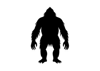 orangutan black silhouette vector, Simple silhouette Design vector icon with white background. Wild Animal Vector.  © Arnob