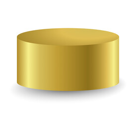 Gold podium square 3d Empty stage, product platform, isolate transparent background