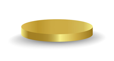 Gold podium circle 3d Empty stage, product platform, isolate transparent background