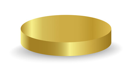 Gold podium circle 3d Empty stage, product platform, isolate transparent background