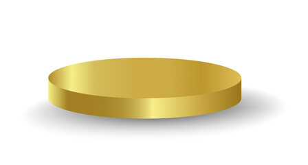 Gold podium circle 3d Empty stage, product platform, isolate transparent background