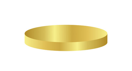 Gold podium circle 3d Empty stage, product platform, isolate transparent background