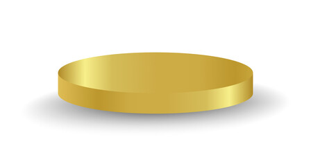 Gold podium circle 3d Empty stage, product platform, isolate transparent background