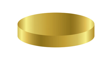 Gold podium circle 3d Empty stage, product platform, isolate transparent background