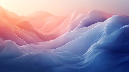 Abstract Pastel Mountainscape Soft Hues Landscape