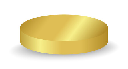 Gold podium circle 3d Empty stage, product platform, isolate transparent background