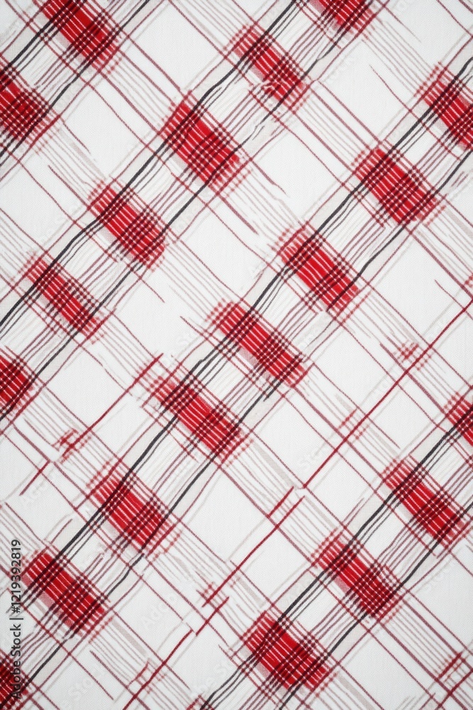 Poster a close-up of a red and white checkered fabric with black lines, perfect for use in textile or desig