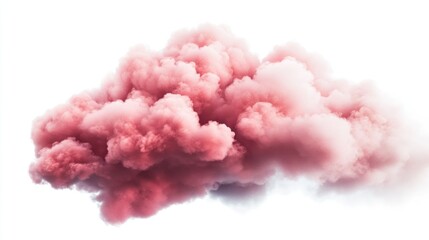 A cloud of pink smoke on a white background