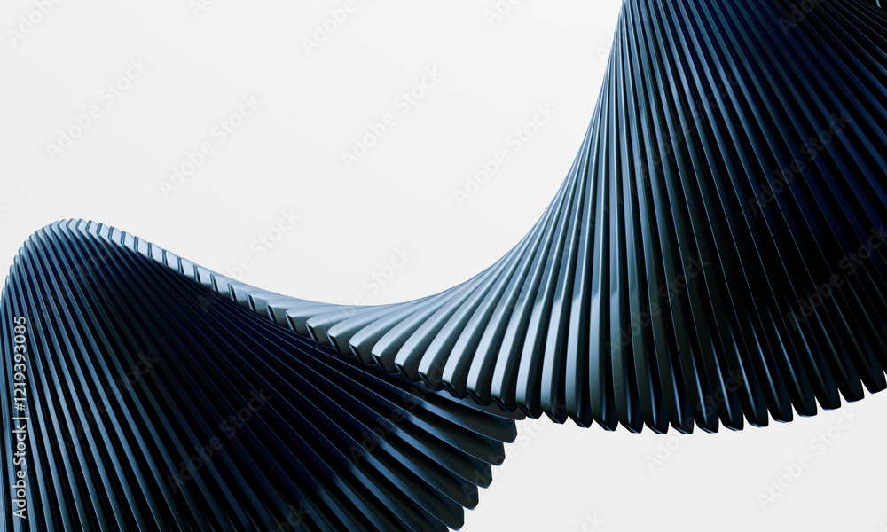 Poster elegant abstract metallic structure with dynamic wave pattern