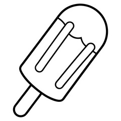 Minimalist Popsicle Line Art Vector Design