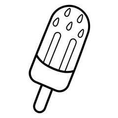 Minimalist Popsicle Line Art Vector Design